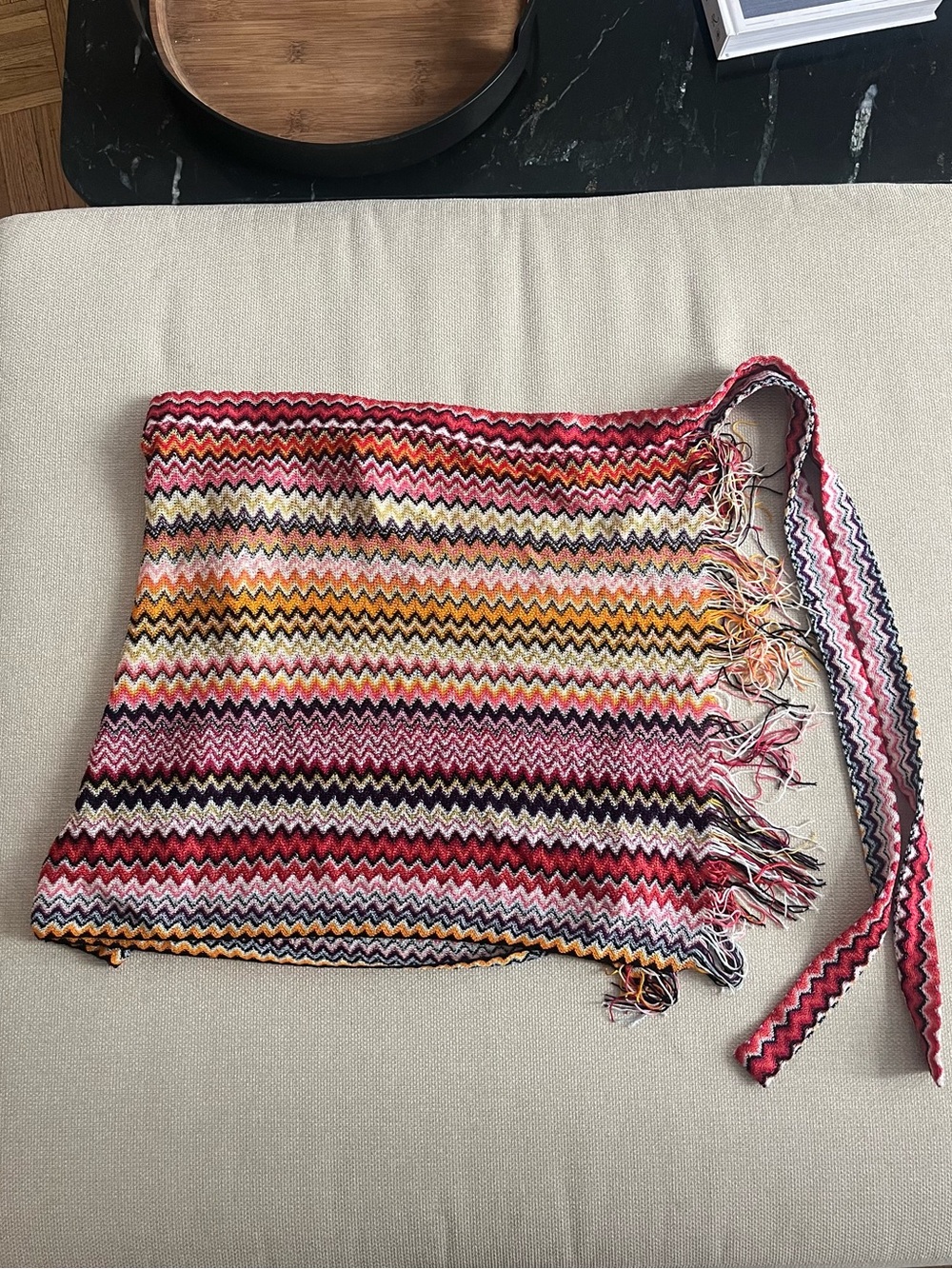 SUMMER SALE 💫 Missoni Mare Multicolor Zigzag Knit Pareo in Pink, Red, Orang